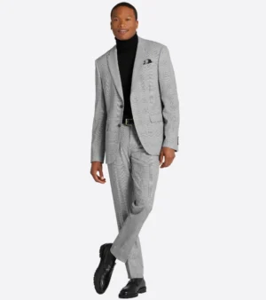 Ashford Plaid Grey Cotton Suit Front