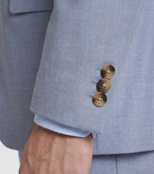 Brighton Blue Solid Cotton Suit Cuff