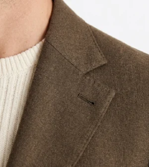 Brighton Cotton Brown Solid Suit Collar