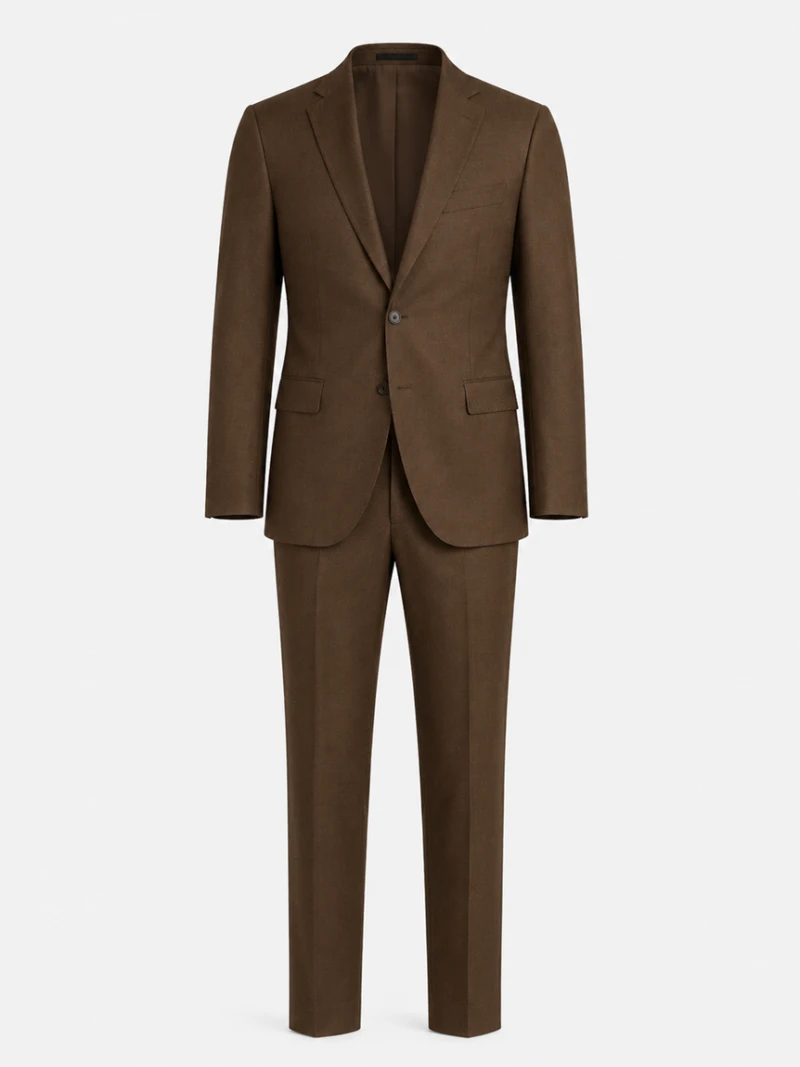 Brighton Cotton Brown Solid Suit Front View