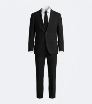 Brighton Cotton Light Blue Solid Suit Black
