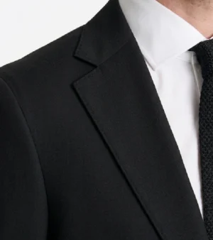 Brighton Cotton Light Blue Solid Suit Black Collar