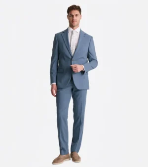 Brighton Cotton Light Blue Solid Suit Front