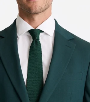 Brighton Cotton Light Blue Solid Suit Green Collar
