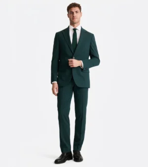 Brighton Cotton Light Blue Solid Suit Green Front