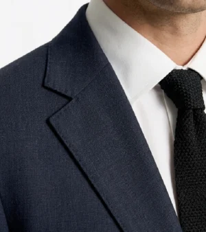 Brighton Cotton Navy Solid Suit Collar
