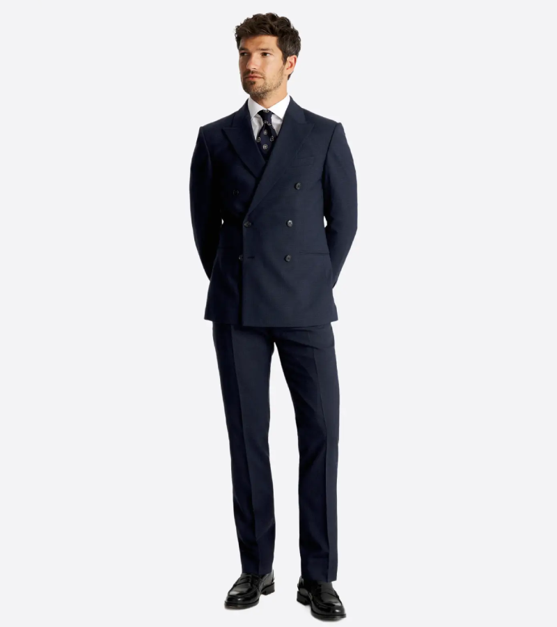 Brighton Cotton Navy Solid Suit Front