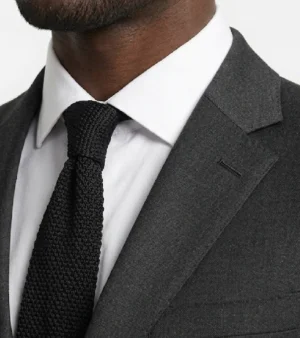 Brighton Cotton Solid Black Suit Collar