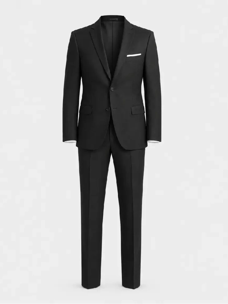 Brighton Cotton Solid Black Suit Ghost Mannequin