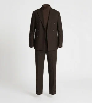 Brighton Cotton Solid Brown Suit