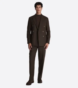 Brighton Cotton Solid Brown Suit Front