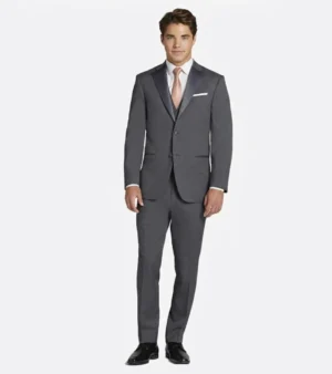 Brighton Cotton Solid Grey Suit Front