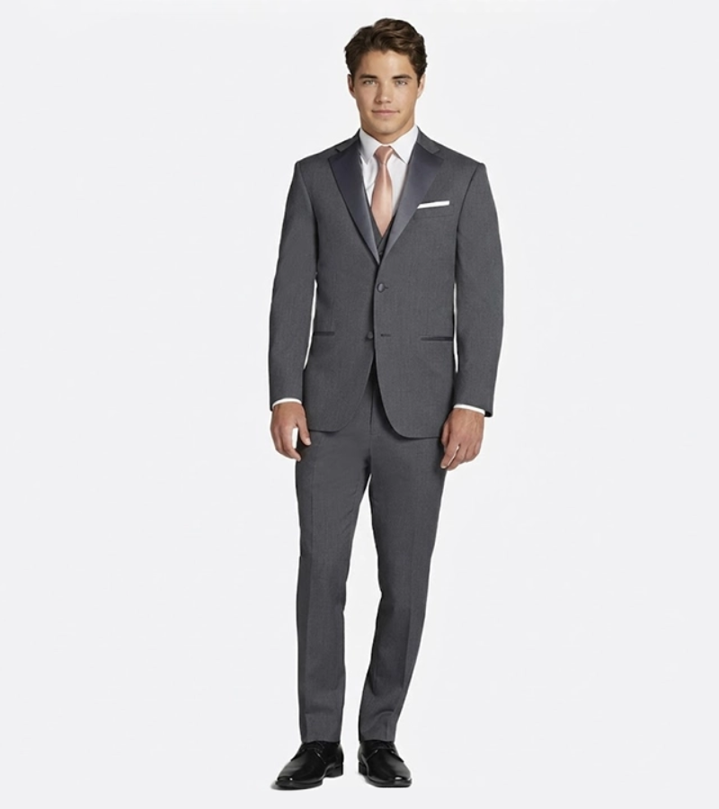 Brighton Cotton Solid Grey Suit Front