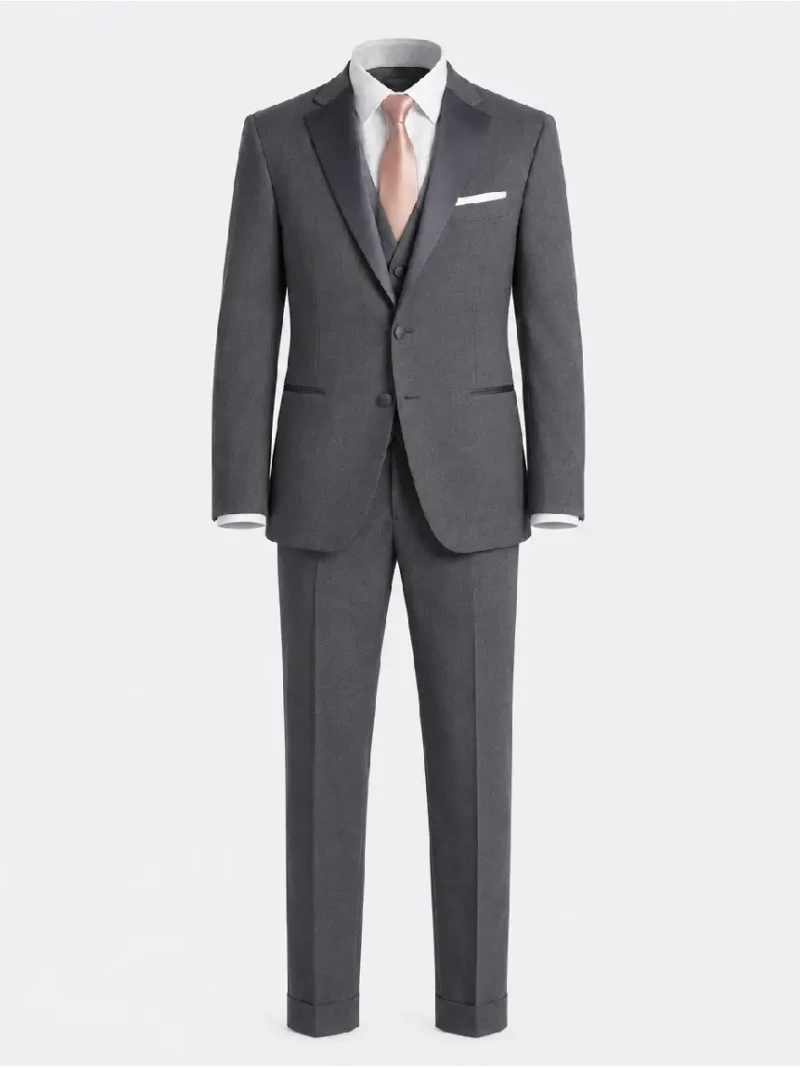 Brighton Cotton Solid Grey Suit Ghost Mannequin