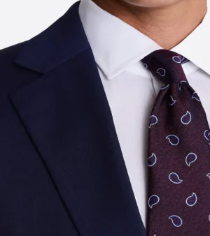 Brighton Cotton Solid Navy Suit Collar