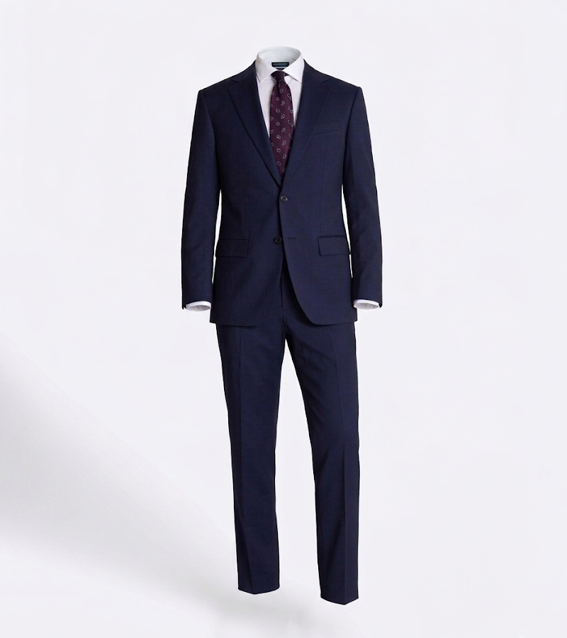 Brighton Cotton Solid Navy Suit