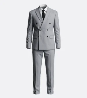 Brighton Light Grey Solid Cotton Suit