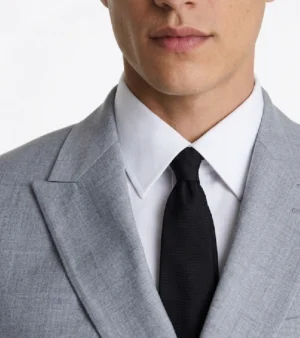 Brighton Light Grey Solid Cotton Suit Collar