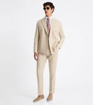 Brighton Solid Brown Cotton Suit Front
