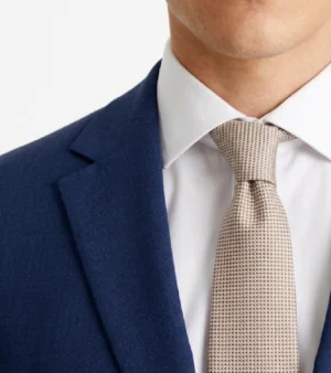 Brighton Solid Cotton Blue Suit Collar