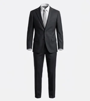 Brighton Solid Cotton Grey Suit Black