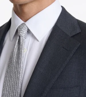 Brighton Solid Cotton Grey Suit Black Collar