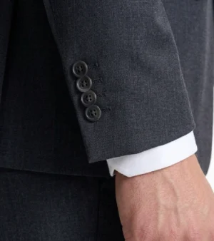 Brighton Solid Cotton Grey Suit Cuffs Black