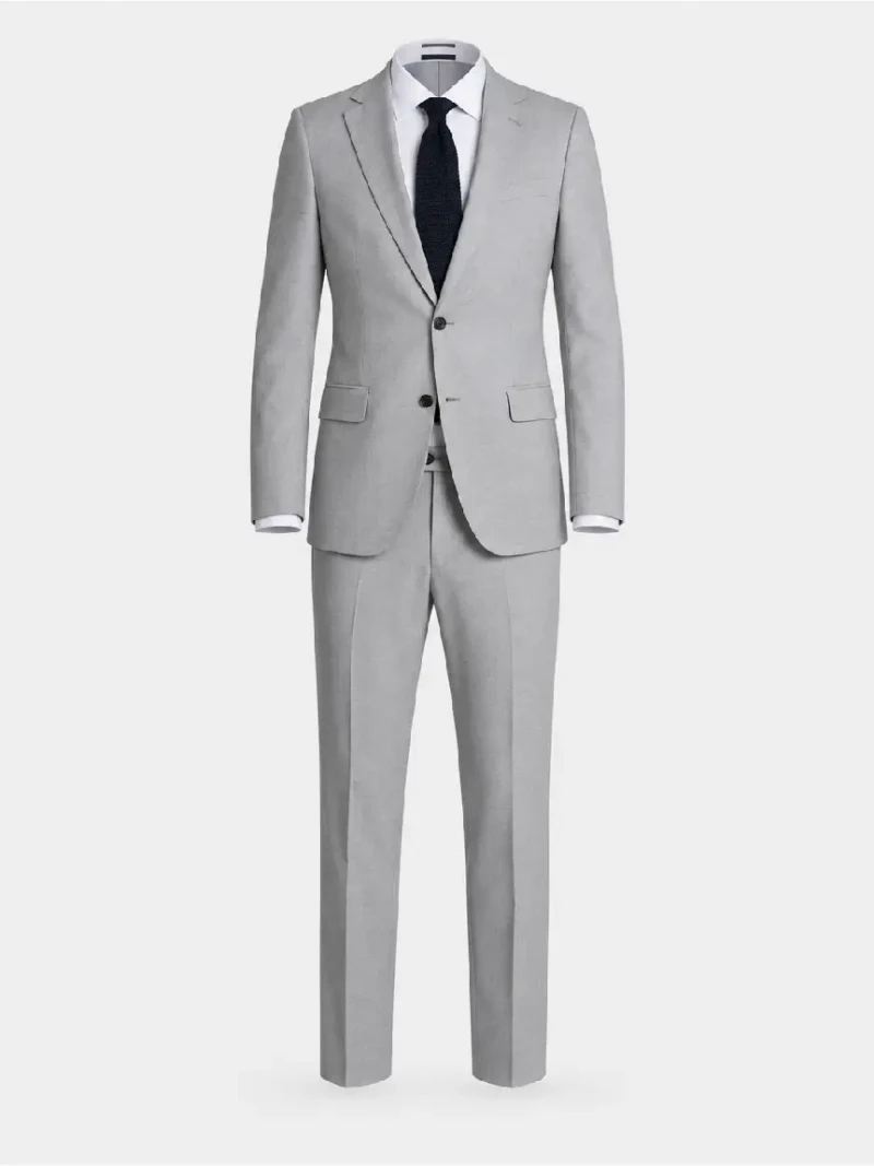 Brighton Solid Cotton Grey Suit Ghost Mannequin