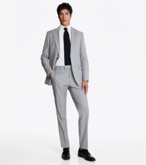 Brighton Solid Cotton Grey SuitFront