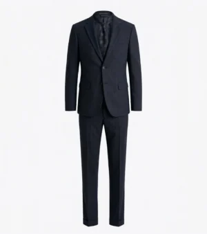 Brighton Solid Cotton Navy Suit