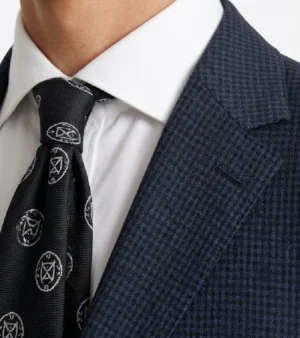 Brighton Solid Cotton Navy Suit Collar