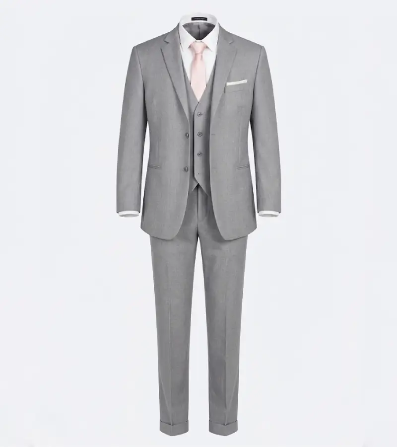 Brighton Solid Grey Cotton Suit