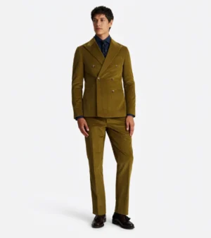 Bromley Corduroy Solid Black Suit Front Brown