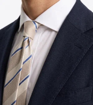 Bromley Cotton Solid Dark Navy Suit Collar