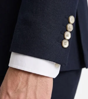 Bromley Cotton Solid Dark Navy Suit Cuffs