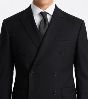 Eastford Polyester Black Plaid Suit Closeup