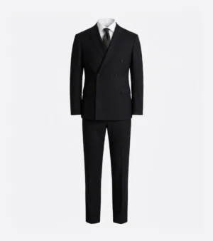 Eastford Polyester Black Plaid Suit Front