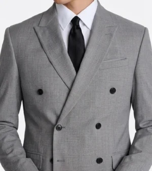 Eastford Polyester Grey Plaid Suit Closeup