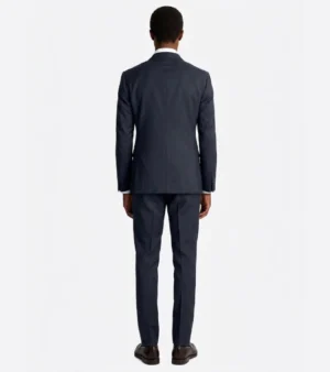 Eastford Polyester Navy Plaid Suit Back