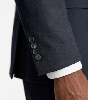 Eastford Polyester Navy Plaid Suit Cuffs