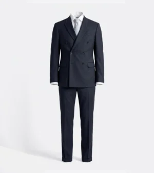 Eastford Polyester Navy Plaid Suit Front