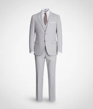 Eastford Polyester Textured Light Grey Suit