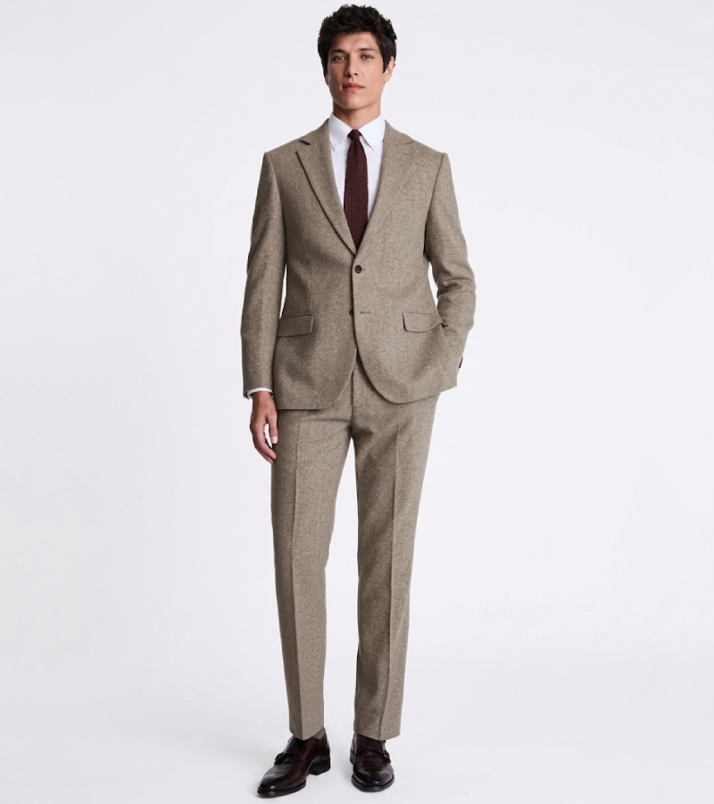 Harrington Wool Donegal Khaki Suits Fronts
