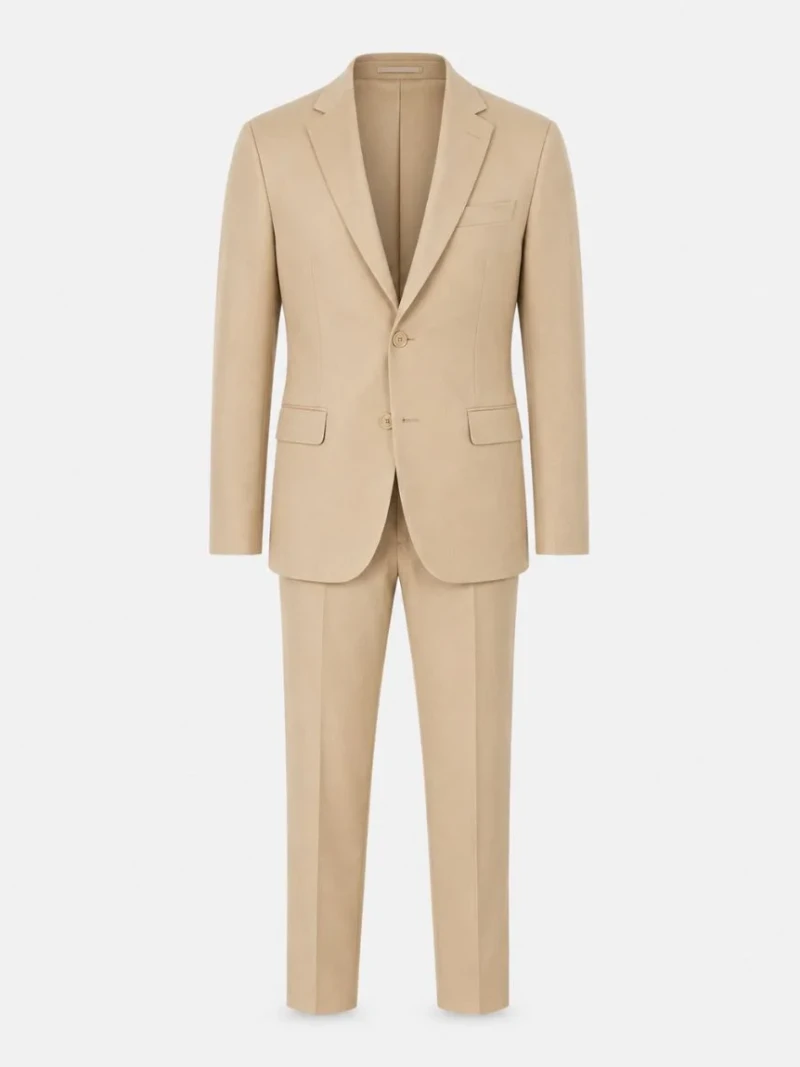 Kingsmere Wool Solid Cream Suit Ghost Mannequin