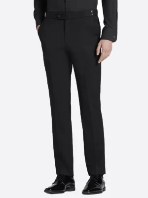 SuitsHeritage Men’s Textured Blue Jacquard Slim Fit 2 Piece Tuxedo Pant