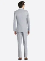 SuitsHeritage Men's Plain Light Grey Slim Fit 3 Piece Suits Back