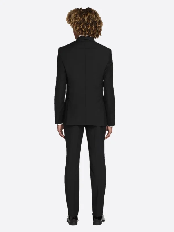 SuitsHeritage Men’s Black Double Breasted Regular Fit 3 Piece Tuxedo Back