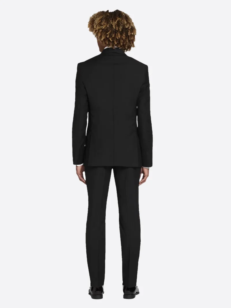 SuitsHeritage Men’s Black Double Breasted Regular Fit 3 Piece Tuxedo Back