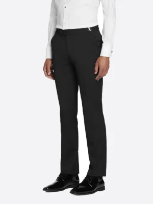 SuitsHeritage Men’s Black Double Breasted Regular Fit 3 Piece Tuxedo Pant