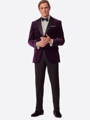 SuitsHeritage Men’s Purple Velvet Regular Fit 2 Piece Tuxedo